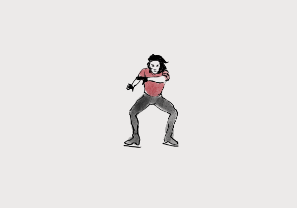 Animation en rotoscopie d'un patineur artistique